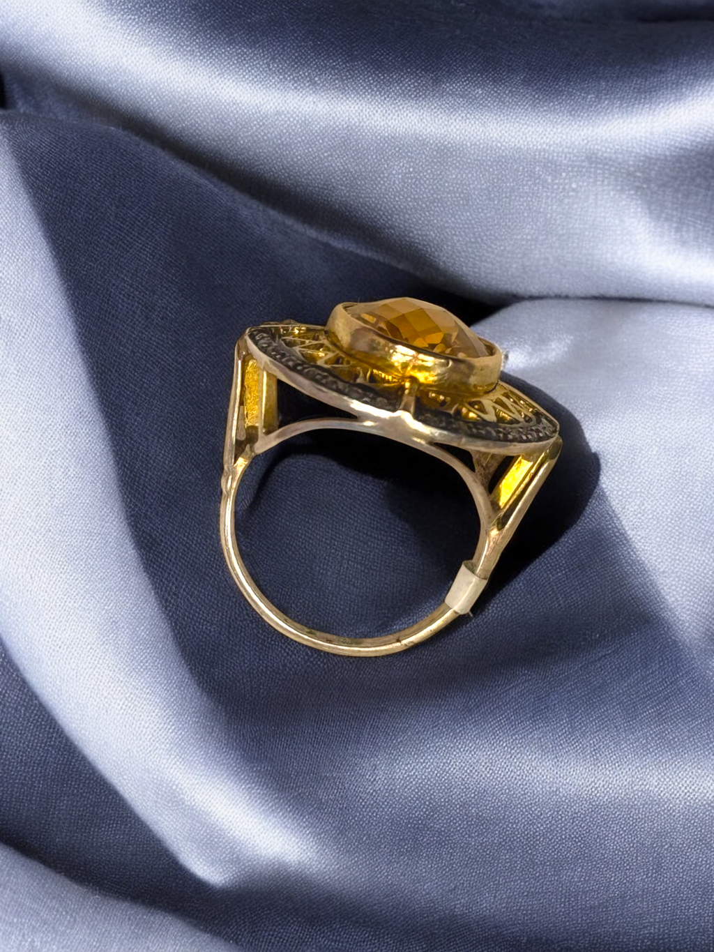Handmade 14K Gold & Silver Citrine Ring – A Timeless Treasure