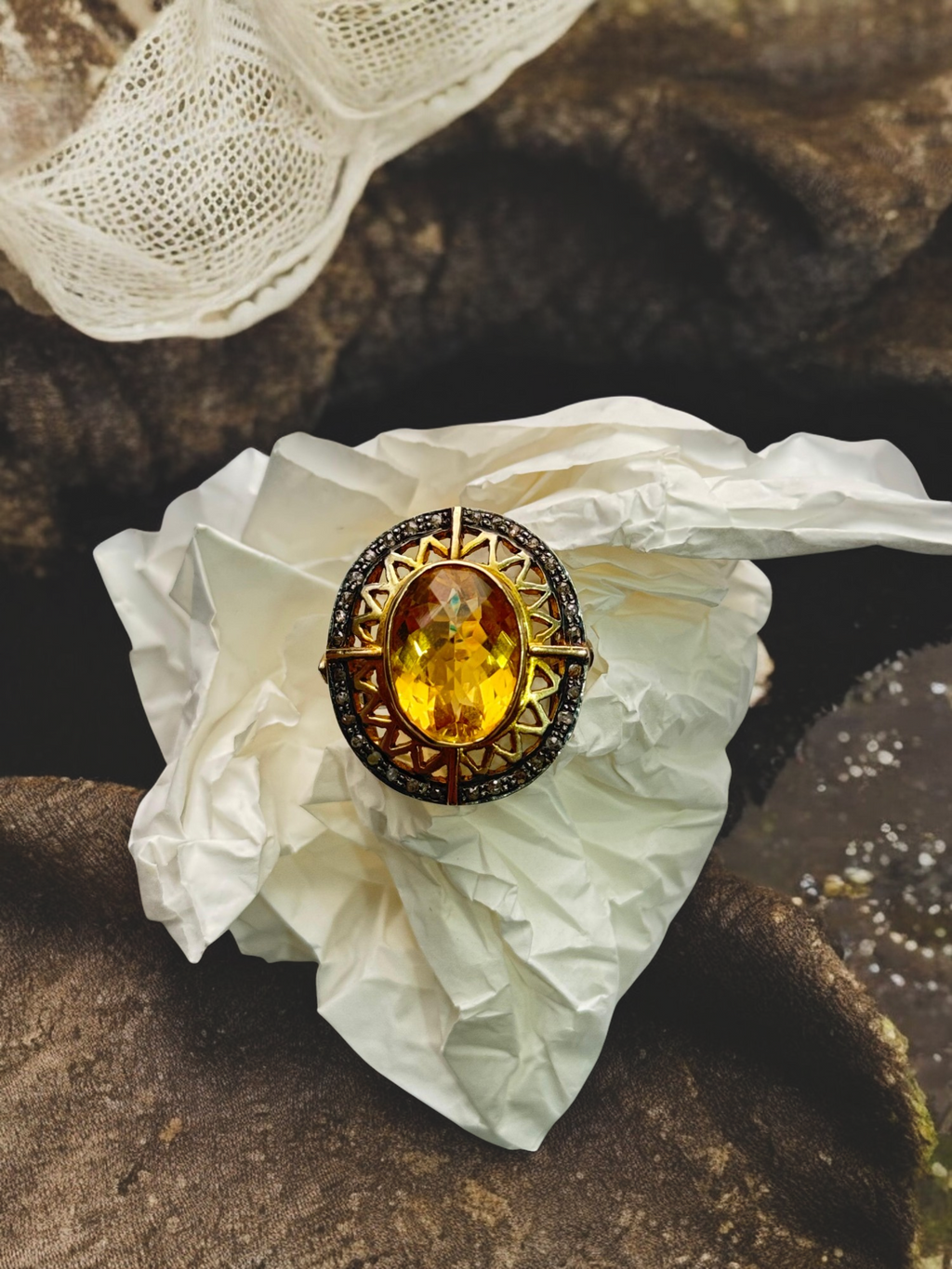 Handmade 14K Gold & Silver Citrine Ring – A Timeless Treasure