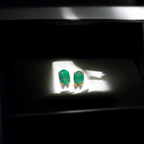 Handmade 14k Gold Elegant Emerald Stud Earrings
