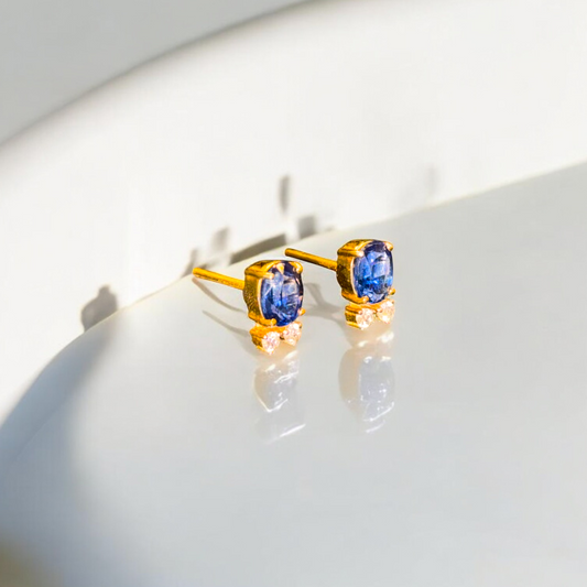 Handmade 14KT Gold Earrings with Kynite