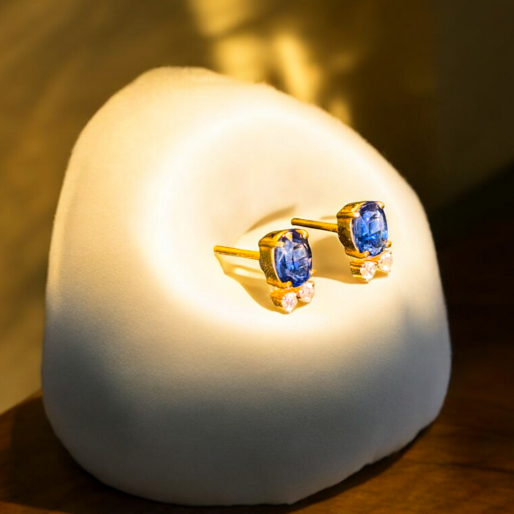 Handmade 14KT Gold Earrings with Kynite