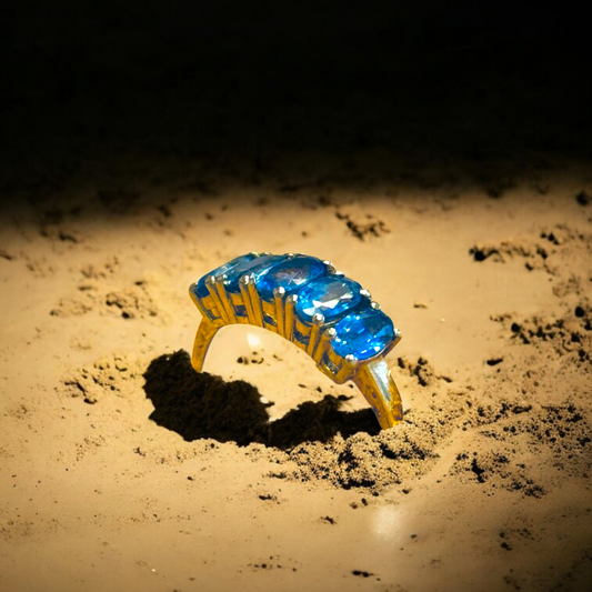 Handmade 14KT Royal Blue Sapphire Gold Ring – Bold Elegance