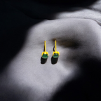 Handmade 14k Gold Elegant Emerald Stud Earrings